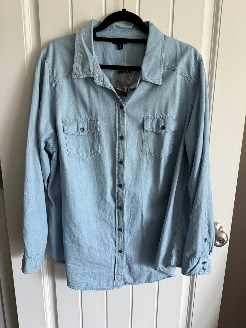 Torrid Light Blue Denim Button-Up Shirt size 2